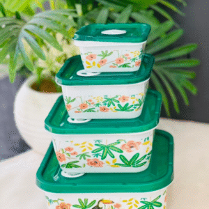 Floral Pattern 4 Box Container Set