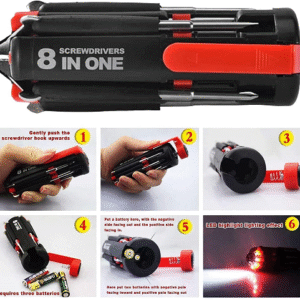 8 in 1 Screwdriver With Torch